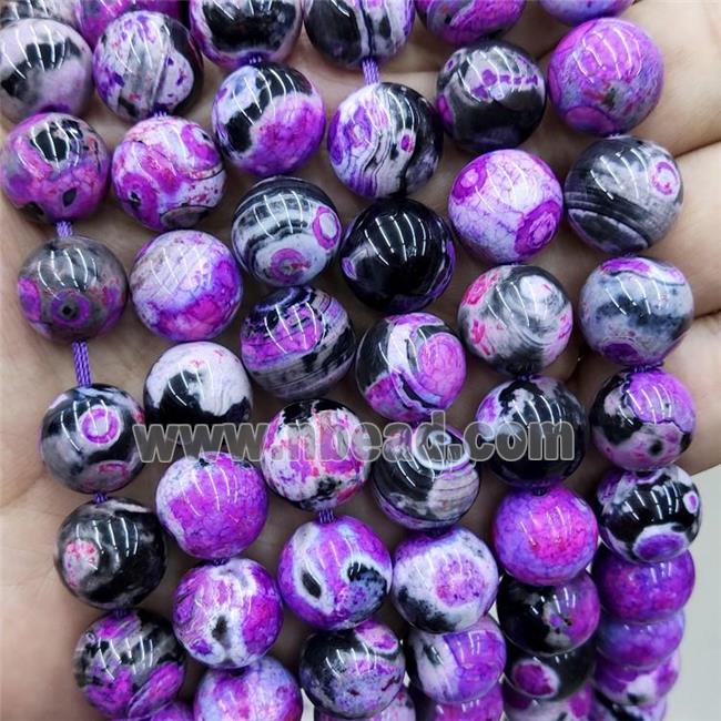 Hotpink Fire Agate Beads Smooth Round Dye