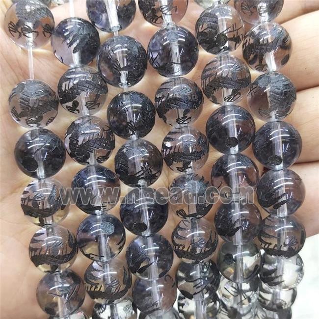 Natural Clear Quartz Beads Round Carved