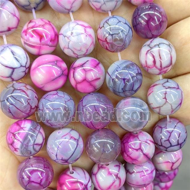 Natural Agate Beads Pink Dye Smooth Round