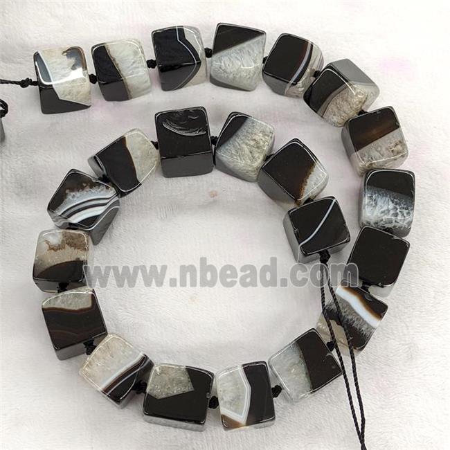 Druzy Agate Cube Beads White Dye