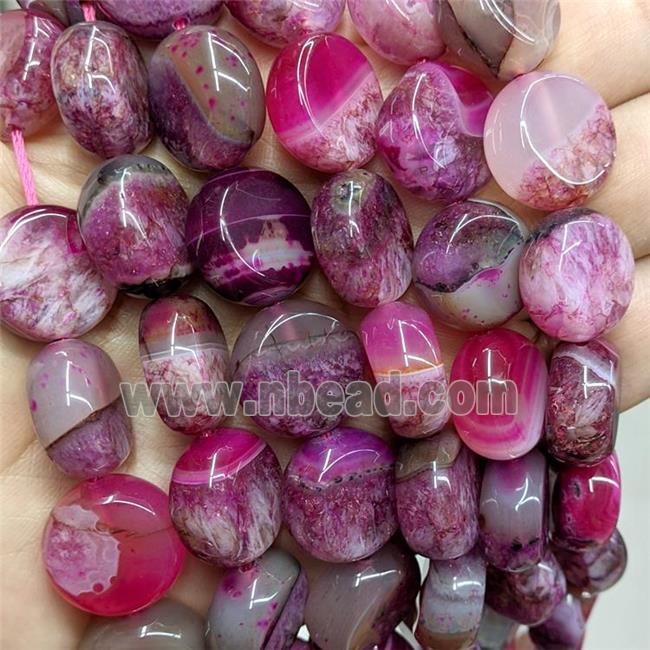 Druzy Agate Coin Beads Hotpink Dye