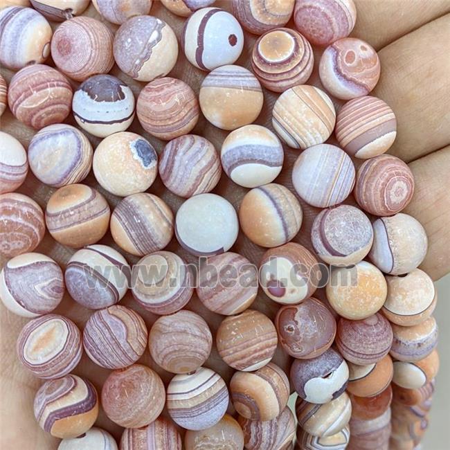 Red Fire Agate Beads Matte Round