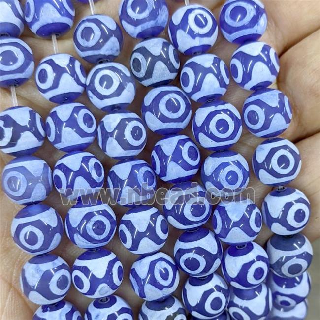 Tibetan Agate Beads Round Blue Eye