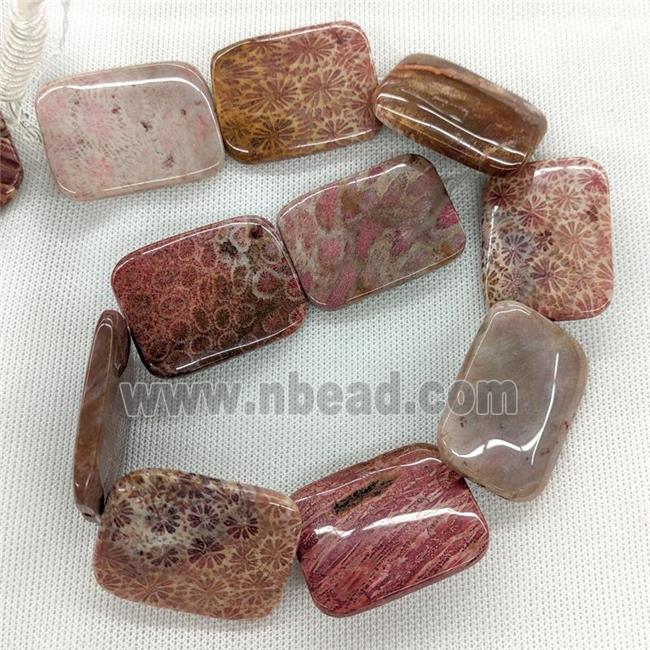 Natural Coral Fossil Beads Rectangle