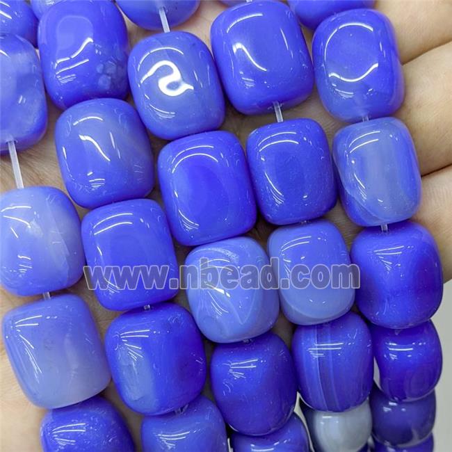 Natural Agate Tube Beads Blue Dye