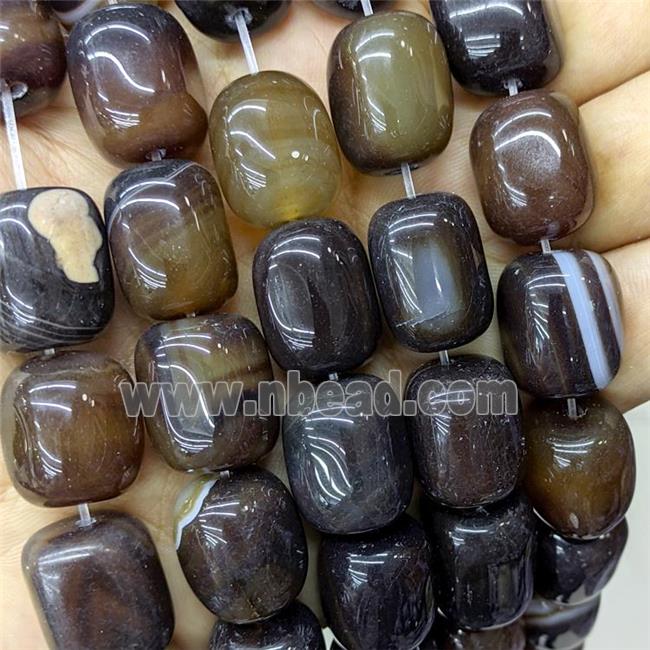 Natural Agate Tube Beads Coffee Dye