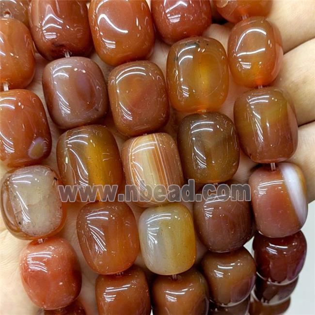 Natural Stripe Agate Tube Beads Red Dye