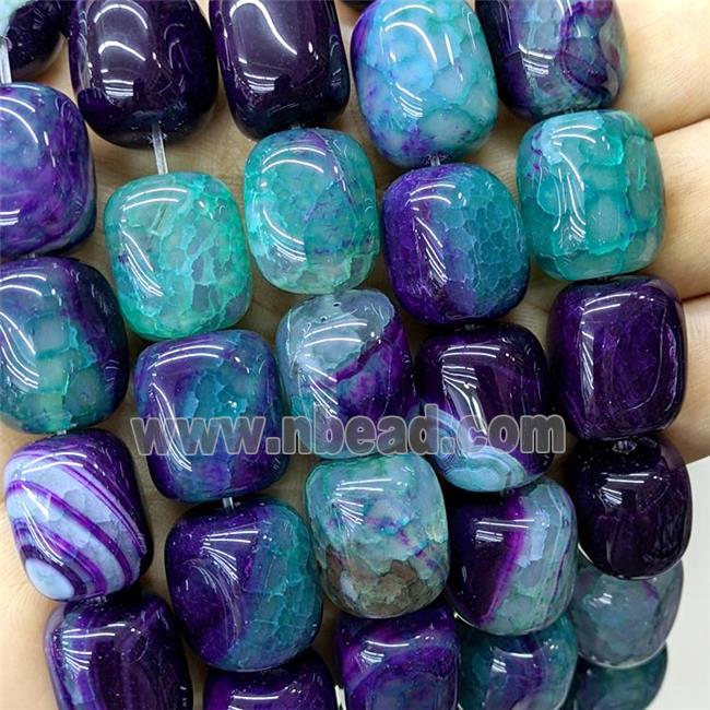 Natural Agate Tube Beads Greenpurple Dye