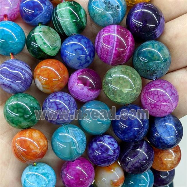 Natural Agate Druzy Beads Dye Smooth Round Mix Color