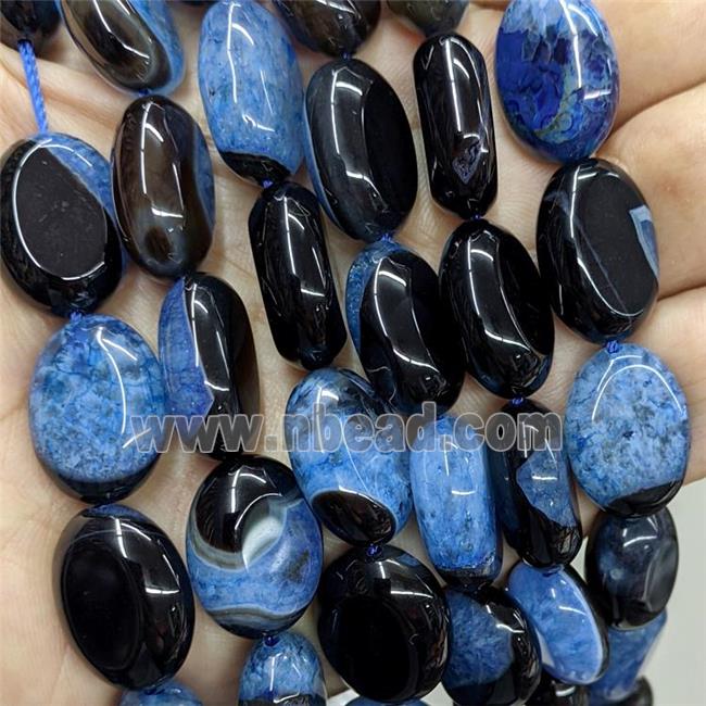 Blue Druzy Agate Oval Beads Dye