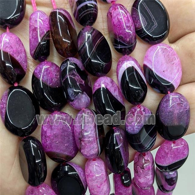 Hotpink Druzy Agate Oval Beads Dye