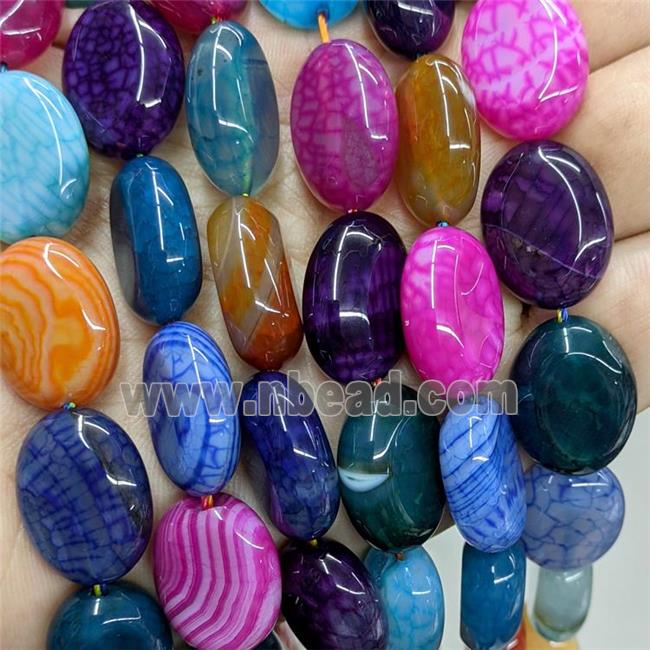 Natural Agate Oval Beads Dye Mix Color