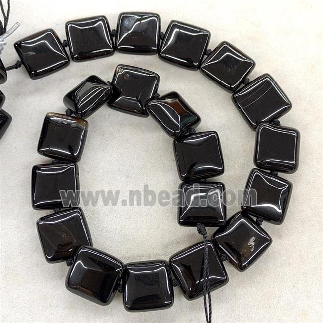 Natural Agate Square Beads Black Dye