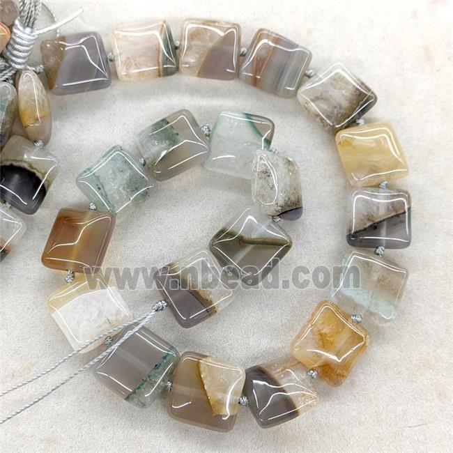 Agate Druzy Square Beads Gray Natural Color