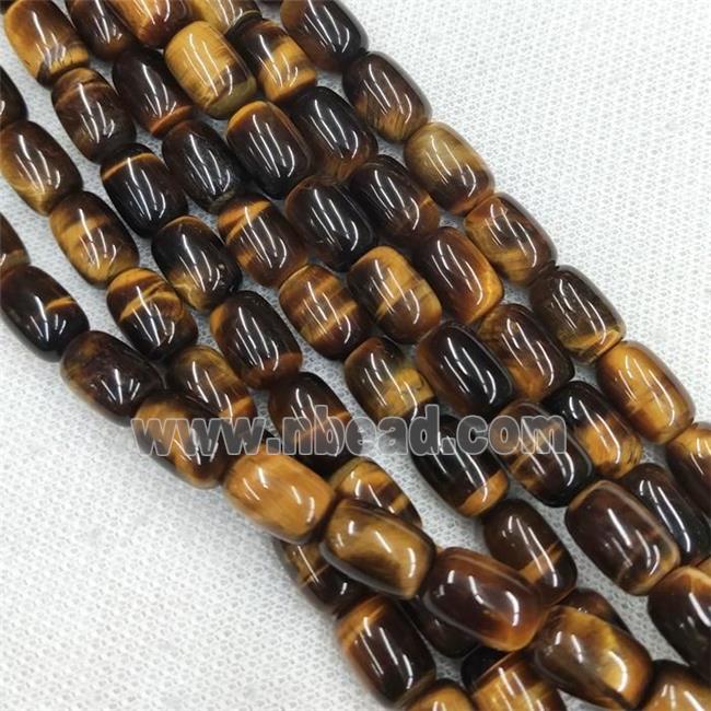 Tiger eye stone barrel beads, AB-grade