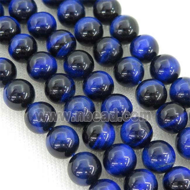 deepblue Tiger eye stone beads, round