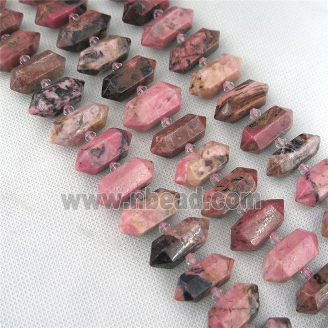 Rhodonite bullet beads