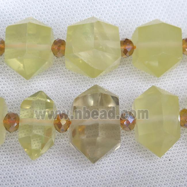 Lemon Quartz bullet beads