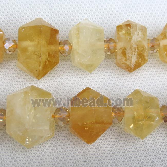 yellow Citrine bulet beads