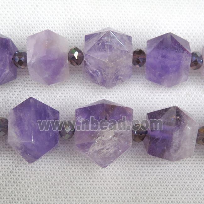 purple Amethyst bullet beads