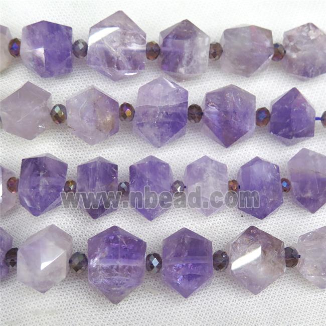 purple Amethyst bullet beads