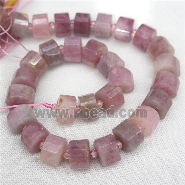 Madagascar Rose Quartz triangle beads, faceted