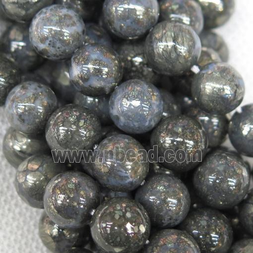 round blue Chalcopyrite beads