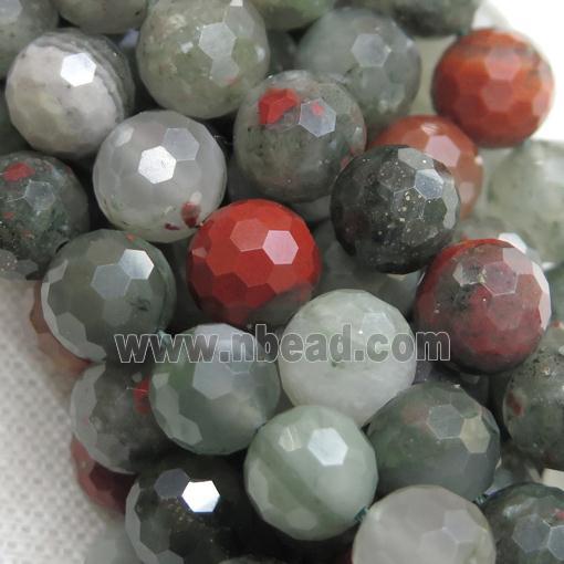 faceted round African Bloodstone beads