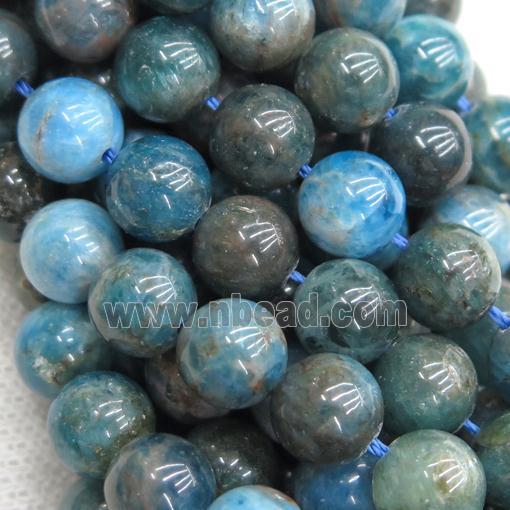 blue Apatite Beads, round