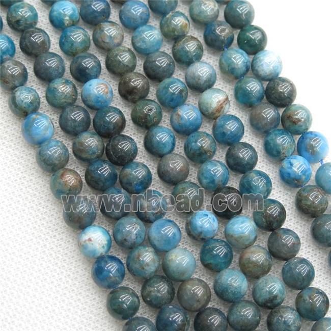 blue Apatite Beads, round