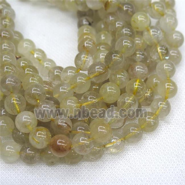 Gold Rutilated Quartz Beads, round