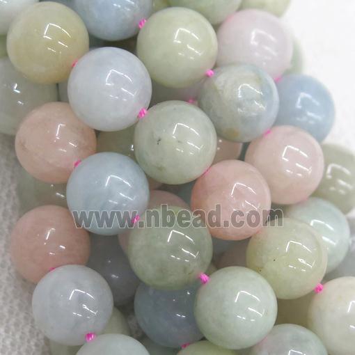 round Morganite Beads, multicolor