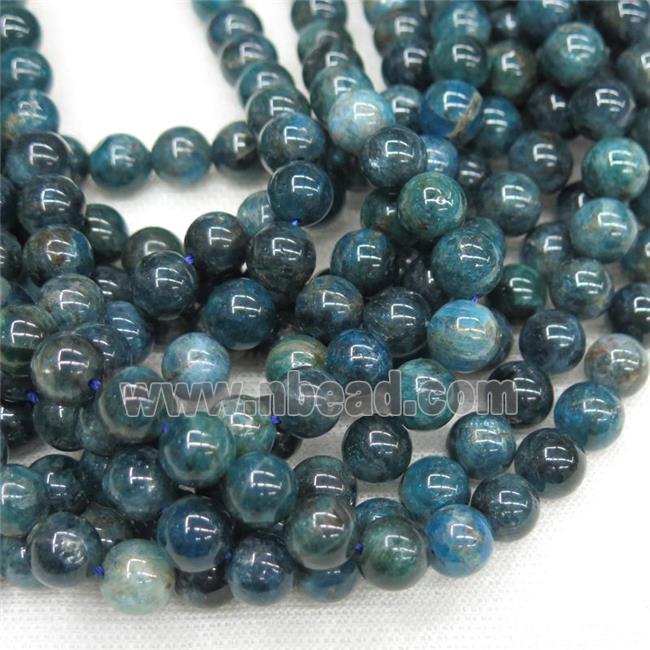 blue Apatite Beads, round