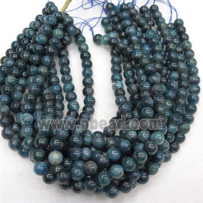 blue Apatite Beads, round