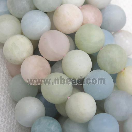 round matte Morganite Beads