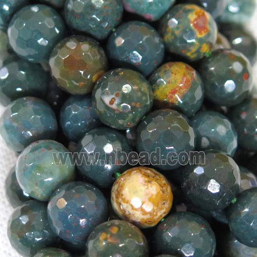 faceted round Indian BloodStone Beads