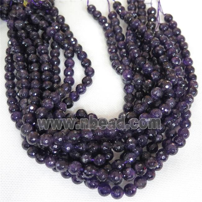 Purple Amethyst Beads, faceted round