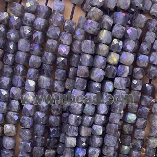 Labradorite Beads, faceted cube