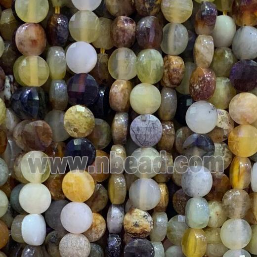 Chinese HuaXiu Jade beads, faceted circle