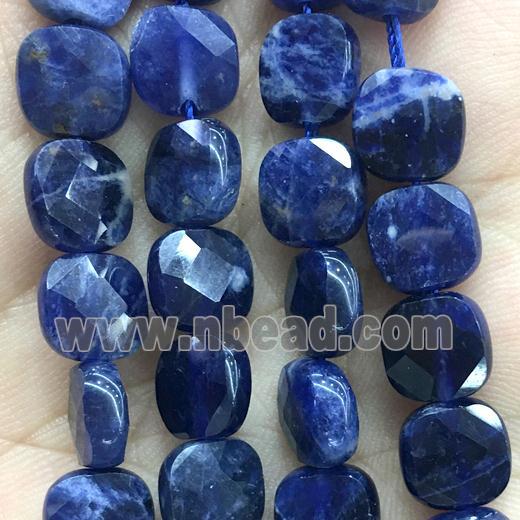 blue Sodalite beads, faceted square