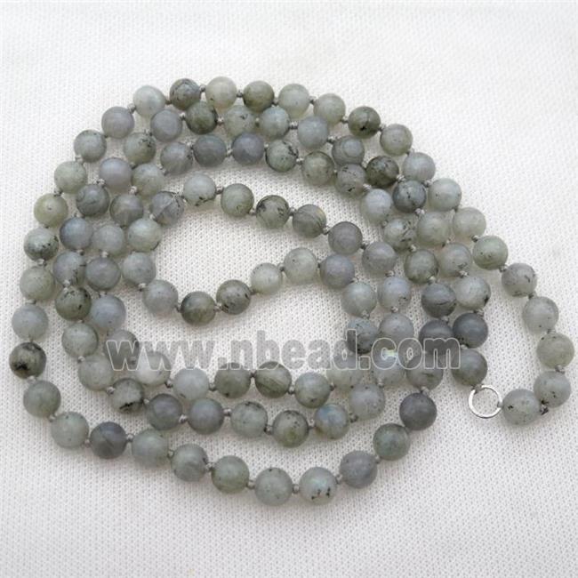 Labradorite mala chain for necklace with knot