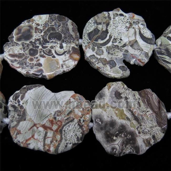 white Ocean Jasper slice beads