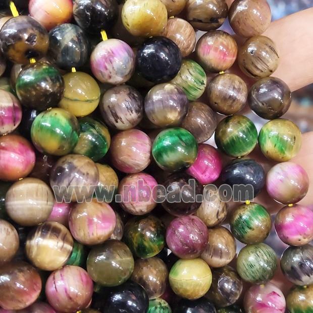 round Tiger eye stone beads, mix color