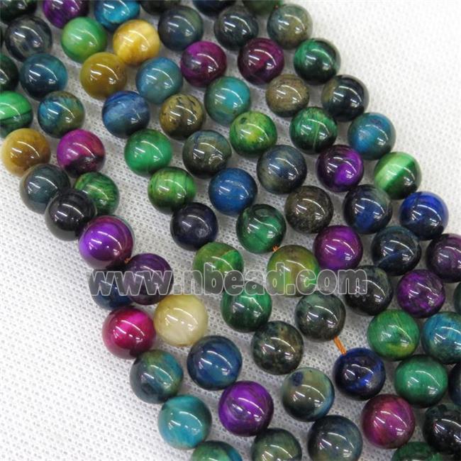 round Tiger eye stone beads, mixed color