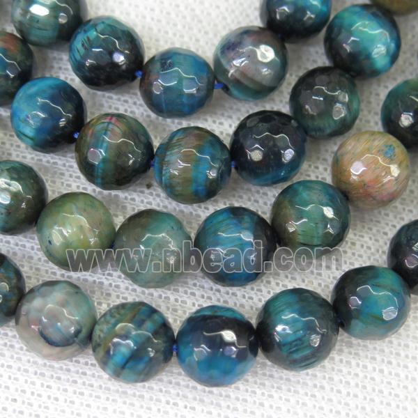 faceted round blue Tiger eye stone beads