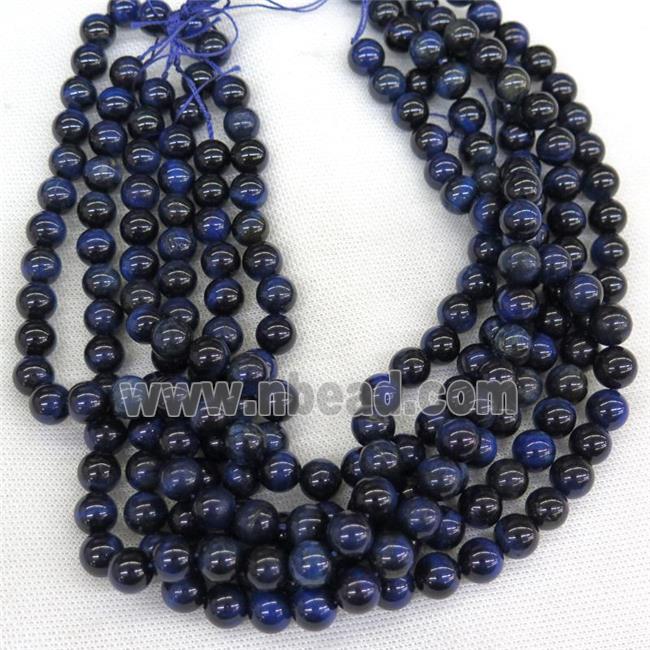 Tiger eye stone beads blue smooth round