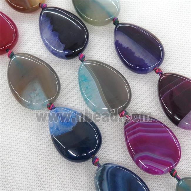 Agate Druzy teardrop beads, mixed color