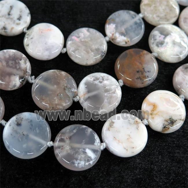 blue Chalcedony circle coin beads