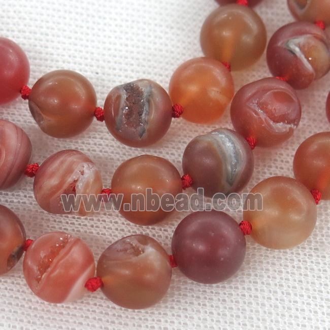 round red Agate Druzy beads