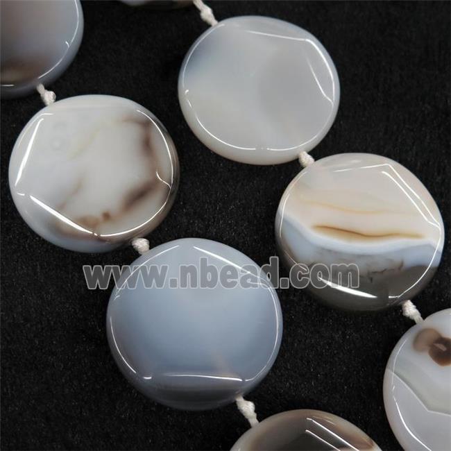 Natural Heihua Montana Agate Coin Beads Circle